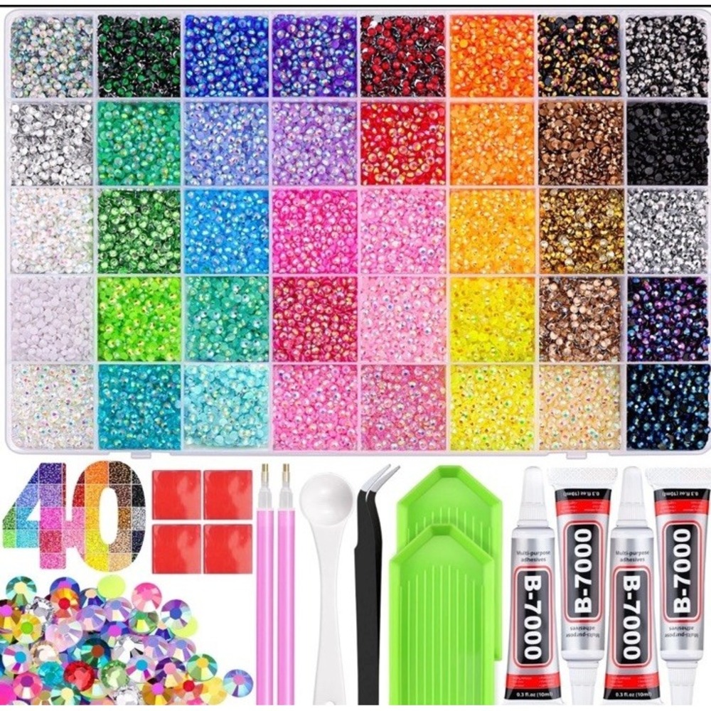Bedazzling Kit 50000PCS 3mm Jelly Rhinestones Diamond Art Craft Set NEW